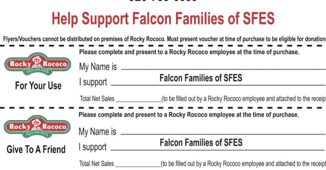 Sheb_Falls_ES's tweet photo. Dine and Donate - Please consider supporting the Sheboygan Falls Elementary School PTO by dining at Rocky Rococo's on the 7th from 4:00 PM to 8:00 PM https://t.co/UBFUI1G4Ka