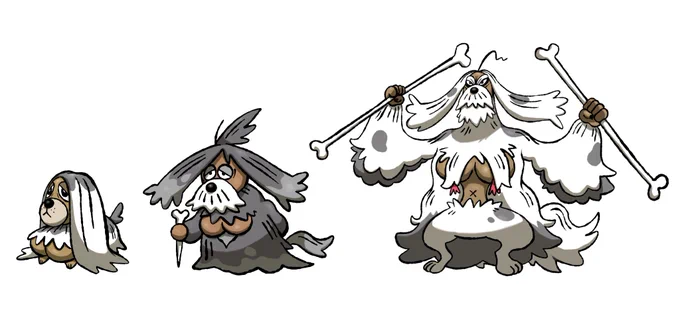 Meet the "Gandalf Big Naturals" fakemon line!!!  1º Gandoob - The boob pup Pokemon 2º Greytit - The boob dog Pokemon 3º Ganboobwite - The boob guardian Pokemon   Normal / Ghost   Boner (Bone attacks grow stronger)