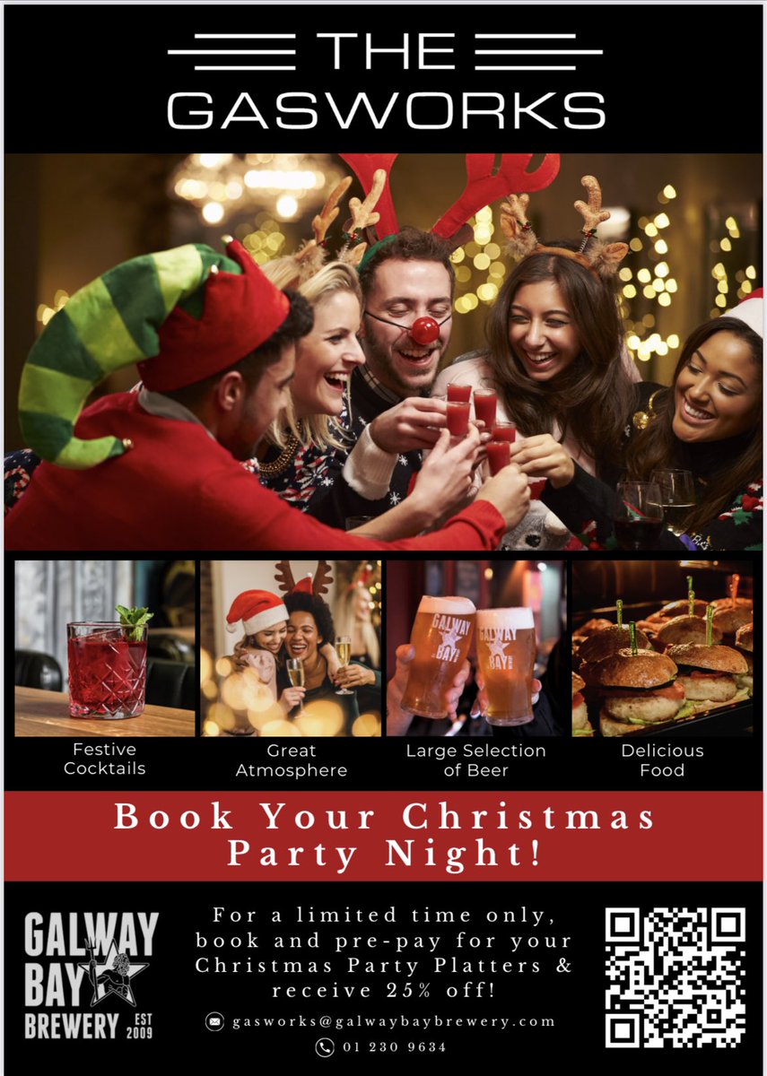 GasworksBarD4's tweet photo. For a limited time, we're dishing out a holly jolly 25% discount on platters if you order &amp; prepay🍽️🎁 Don't be a Grinch &amp; miss out on this merry deal! 🎅✨ Book your party with Gasworks now and let the festive fun begin! 🎊🎉 #TisTheSeason #ChristmasParty 
#Dublin https://t.co/pJfN8Jerqz