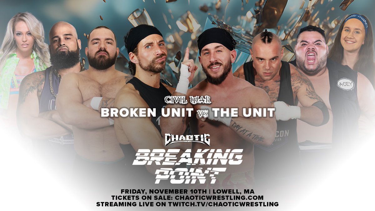 PledgeTheUNIT's tweet photo. ❌ CIVIL WAR ❌
▫️ No Holds Barred
▫️Anything Goes
▫️All Weapons Legal
▫️Elimination
#BrokenUnit vs #TheUnit #BreakingPoint https://t.co/R7Gb49s3PQ