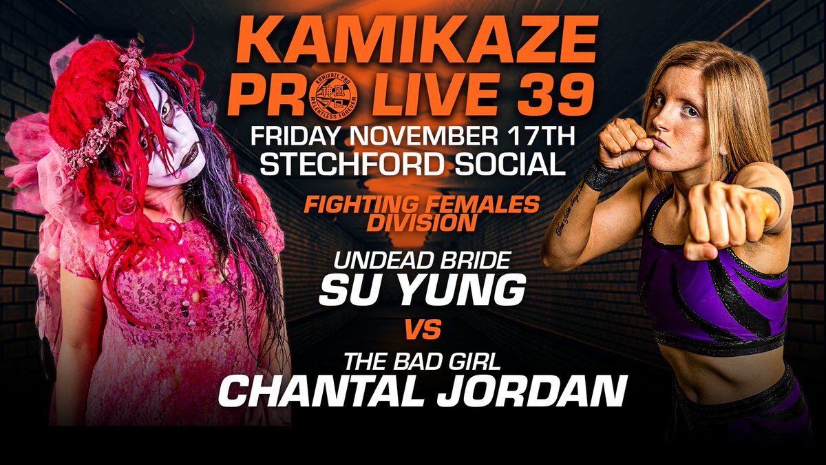 KamikazeProUK's tweet photo. The main event for #KPLive39 on Friday 17th November in Stechford, Birmingham & The biggest match in the history of #KPLive!
Fighting Females Division
@realsuyung vs @chantaljordan_
T1CKETS are on-sale below including meet & greet with Su Yung. https://t.co/i2aHWZENSB https://t.co/xFwpJSMEAw