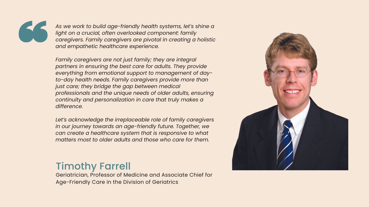 “Together, we can create a healthcare system that is responsive to what matters most to older adults and those who care for them.” @TimFarrell_MD @UtahGeriatrics utahgwep.org #NationalFamilyCaregiversMonth