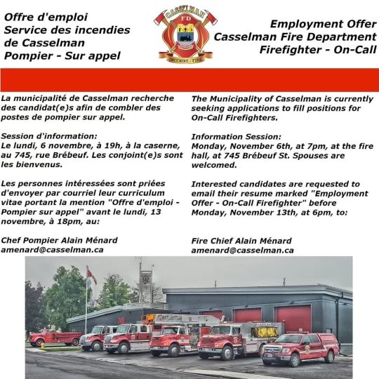 Casselman Fire / Incendie tweet media