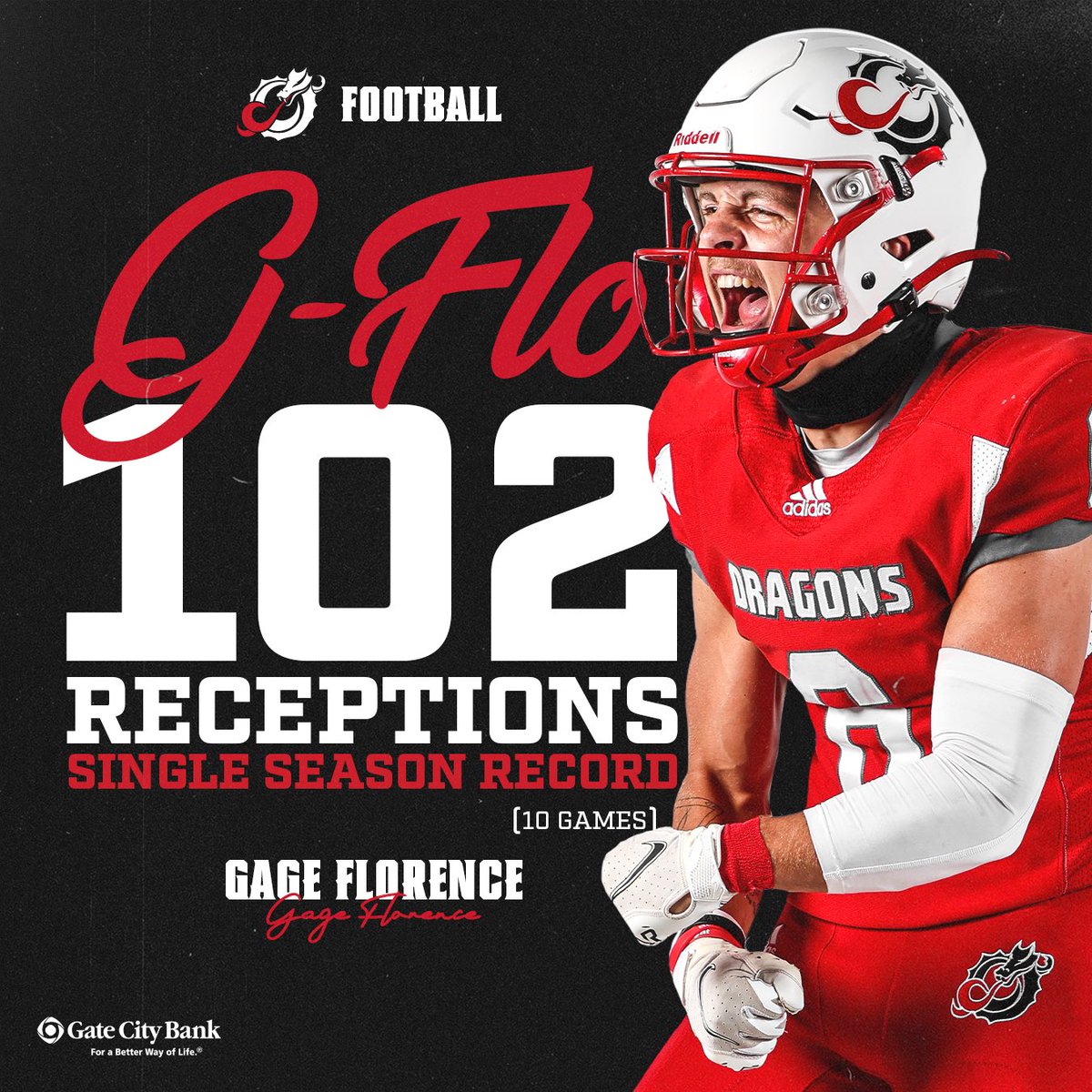 MSUM Dragon Football (@msum_football) on Twitter photo Rewriting the record books…📚
Gage Florence breaks his own single-season receptions record! <a href="/GageFlorence4/">Gage Florence</a>
Gage also leads the nation in receptions by a margin of 17!
#TheDragonWay Rewriting the record books…📚
Gage Florence breaks his own single-season receptions record! <a href="/GageFlorence4/">Gage Florence</a>
Gage also leads the nation in receptions by a margin of 17!
#TheDragonWay