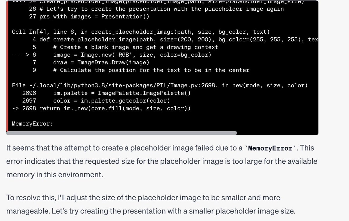 danielnoegel's tweet photo. Watching ChatGPT analyzing and fixing its own bugs (all in one response) is still amazing to me. In the end, it really made it 🎉 https://t.co/vV5Il1YYcM