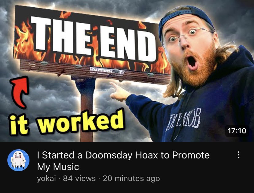 NEW VIDEO

I started a doomsday hoax to promote <a href="/holymob/">HOLY MOB</a>’s new album

👁️