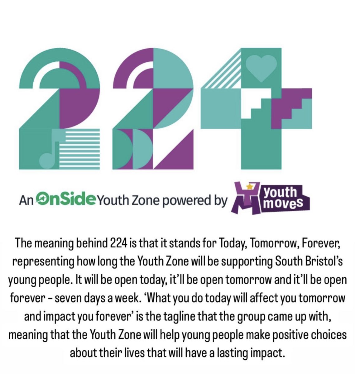 OnSideYZ's tweet photo. We have a brand for South Bristol's Youth Zone 🎉

2⃣2⃣4⃣ was designed and created by local young people! 😍 https://t.co/mTKhBIfbda