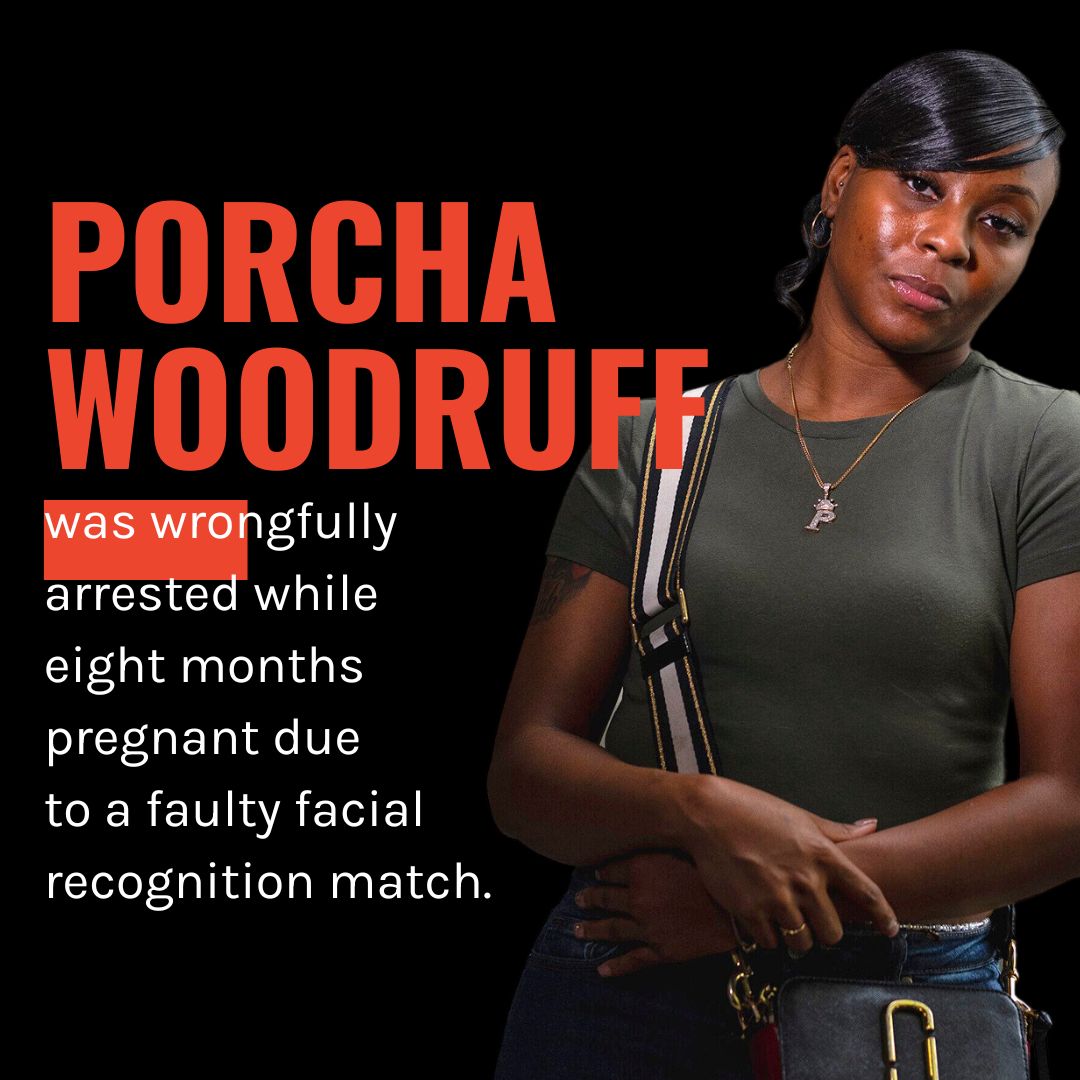 AJLUnited's tweet photo. Wrongly arrested while eight months pregnant, Porcha Woodruff is one of the latest members of the #Excoded โ people harmed by AI systems.
๐ข If you've experienced harm due to an AI system, we want to hear your story. Visit https://t.co/6mKBHQOGJo to share your experience. https://t.co/aNQO1gTmMr