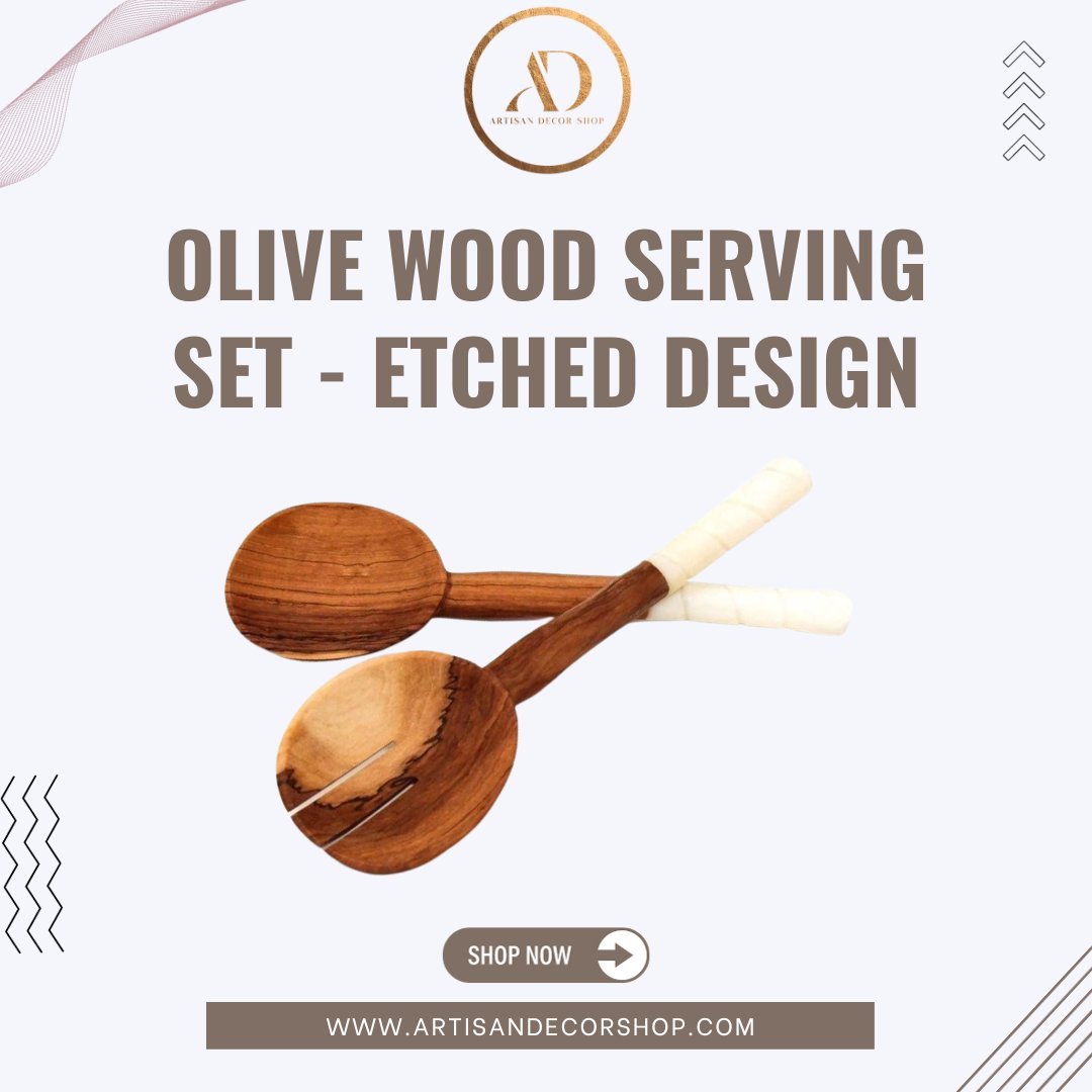 Add elegance to your table with our exquisitely crafted Olive Wood Serving Set featuring a stunning etched design.✨ #OliveWoodServingSet #ElegantTableware #KitchenEssentials #EtchedDesign #NaturalElegance #DiningInStyle #ExquisiteCraftsmanship #HomeDecor #EntertainingEssentials