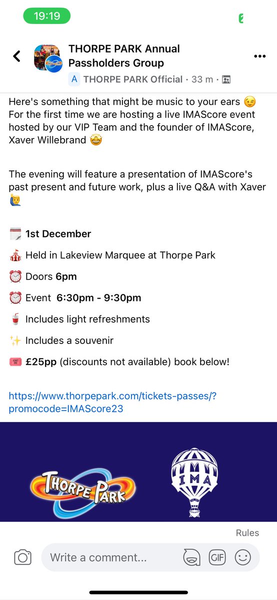 zachariahassler's tweet photo. IMAScore event at Thorpe Park on the 1st of December very interesting 🤨
#thorpepark #imascore #music https://t.co/d7KDHgYACw