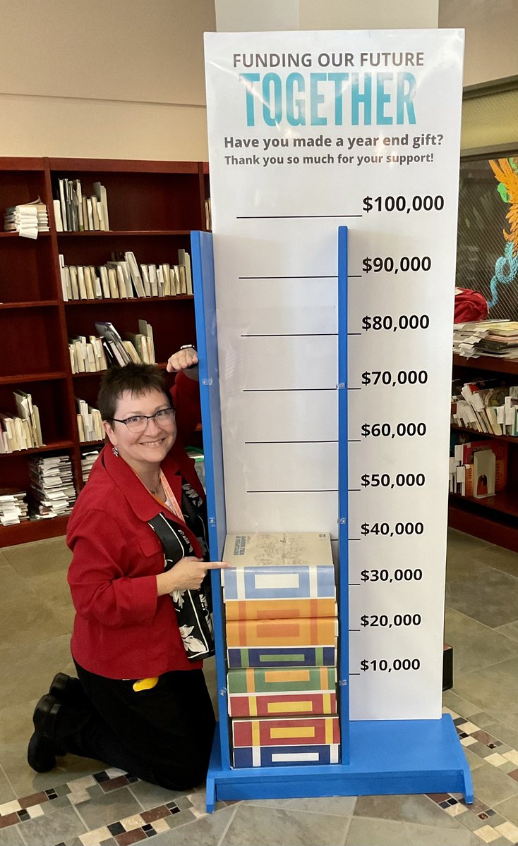 SchlowLibrary's tweet photo. Thanks to our amazingly supportive community, we’ve gotten off to a great start, but can you help our #FallFundDrive thermometer climb to the same height as our Director? Visit https://t.co/0tOWiMN2jd to give it a boost! https://t.co/Jax0l5zugs