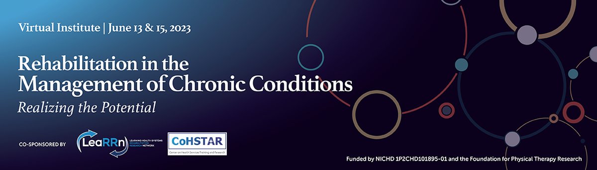 Review the archived recordings from our 2023 Virtual Institute: Rehabilitation in the Management of Chronic Conditions. bu.edu/cohstar/prior-… #RehabilitationResearch #ChronicConditions