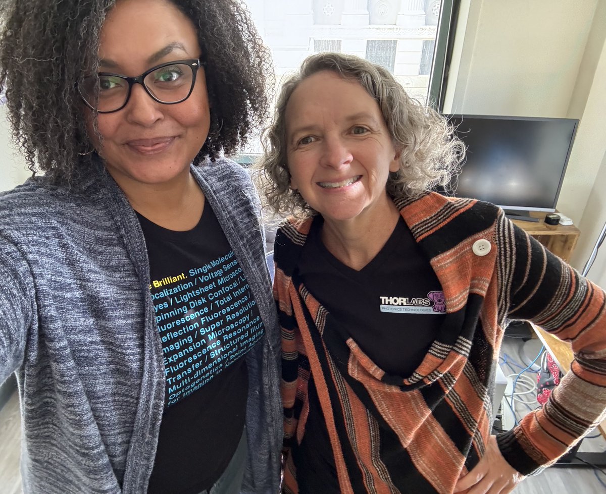 Holly and I are on a mission to collect vendor tees. We do wear them! Today, we are rocking the <a href="/HamamatsuPhoton/">Hamamatsu</a> 2020 ed. and <a href="/Thorlabs/">Thorlabs</a> 2023 ed. we picked up at the laser fair at Cal. @BerkeleyMIC 

See you at #AIM2024 aim2024.eventbrite.com