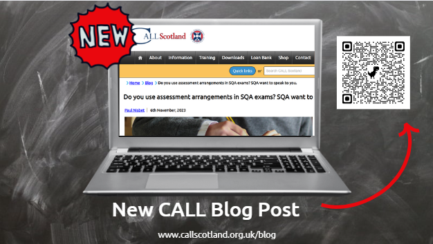 CALLScotland's tweet image. Do you have pupils who use assessment arrangements in SQA exams?  

If so, SQA want to hear from them.  

Read all about these learner interviews in @PaulDNisbet &apos;s blog post and enable #PupilVoice and #LearnerExperience to be heard loud and clear.  

callscotland.org.uk/blog/do-you-us…