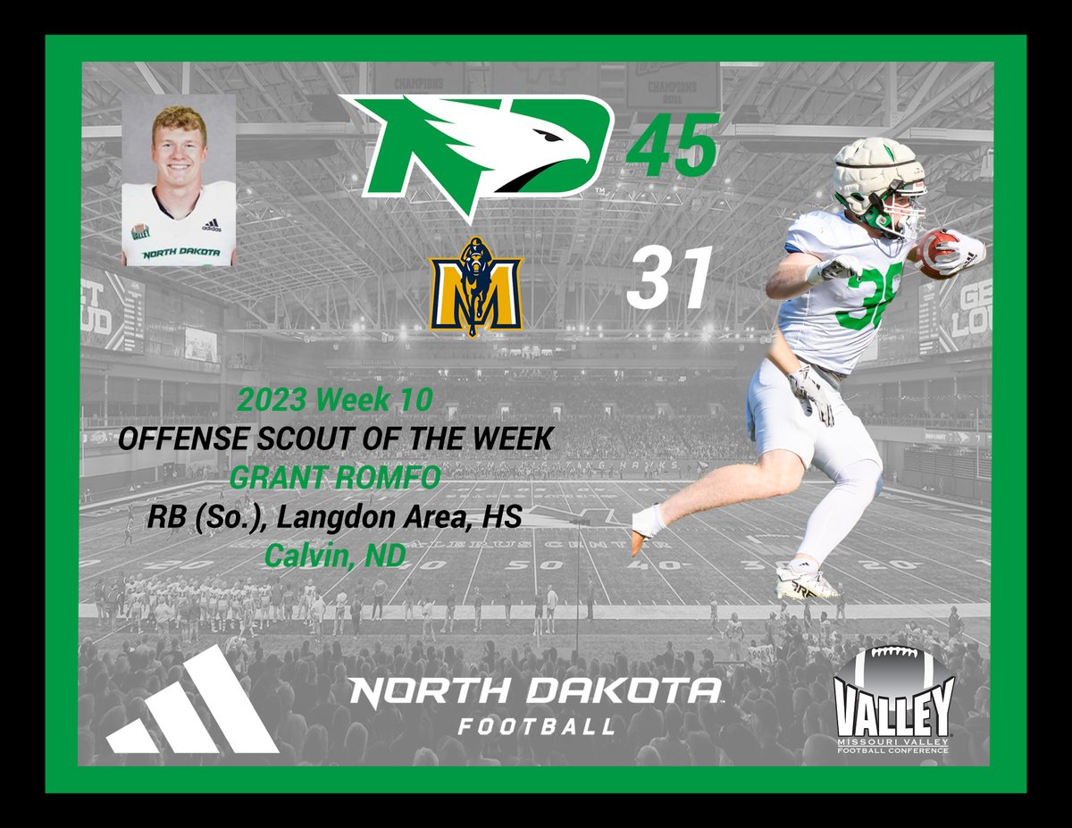 UND 🏈 Recruiting 🦅 (@undfbrecruiting) on Twitter photo Valley road wins in November take a lot of effort. Congrats to Grant Romfo <a href="/grant_romfo/">grant romfo</a> from Langdon HS <a href="/CardinalsAD/">Langdon Area HS A.D.</a> for earning the Offense Work Team Player of the Week for Week 10! #UNDProud #DayByDay Valley road wins in November take a lot of effort. Congrats to Grant Romfo <a href="/grant_romfo/">grant romfo</a> from Langdon HS <a href="/CardinalsAD/">Langdon Area HS A.D.</a> for earning the Offense Work Team Player of the Week for Week 10! #UNDProud #DayByDay