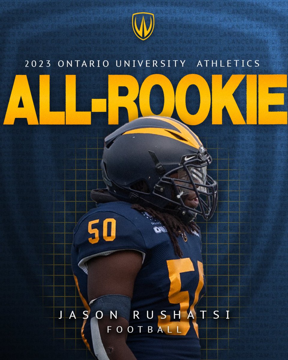 🌟 ALL- ROOKIE TEAM 🌟

Congratulations to LB Jason Rushatsi for being named to the OUA football all-rookie team!!

#AllRookie #LancerFamilyFirst