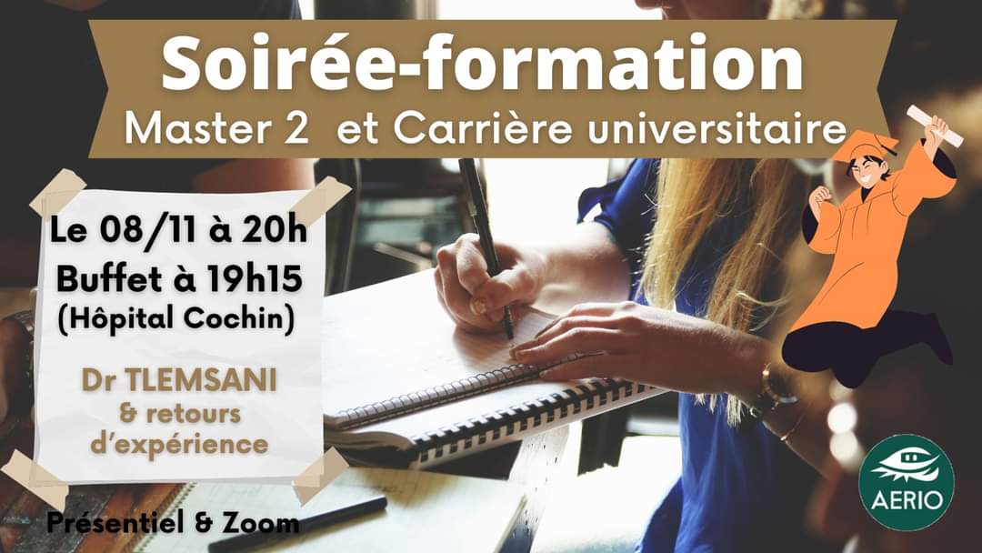 Faire un Master 2 durant son internat en oncologie: réservé aux carrières universitaires ? 
-&gt; on casse les préjugés ce mercredi!
-&gt; retour d'expérience et conseils de nombreux internes et du Dr Tlemsani (MCU-PH) 

Toutes les infos: facebook.com/events/s/soire…