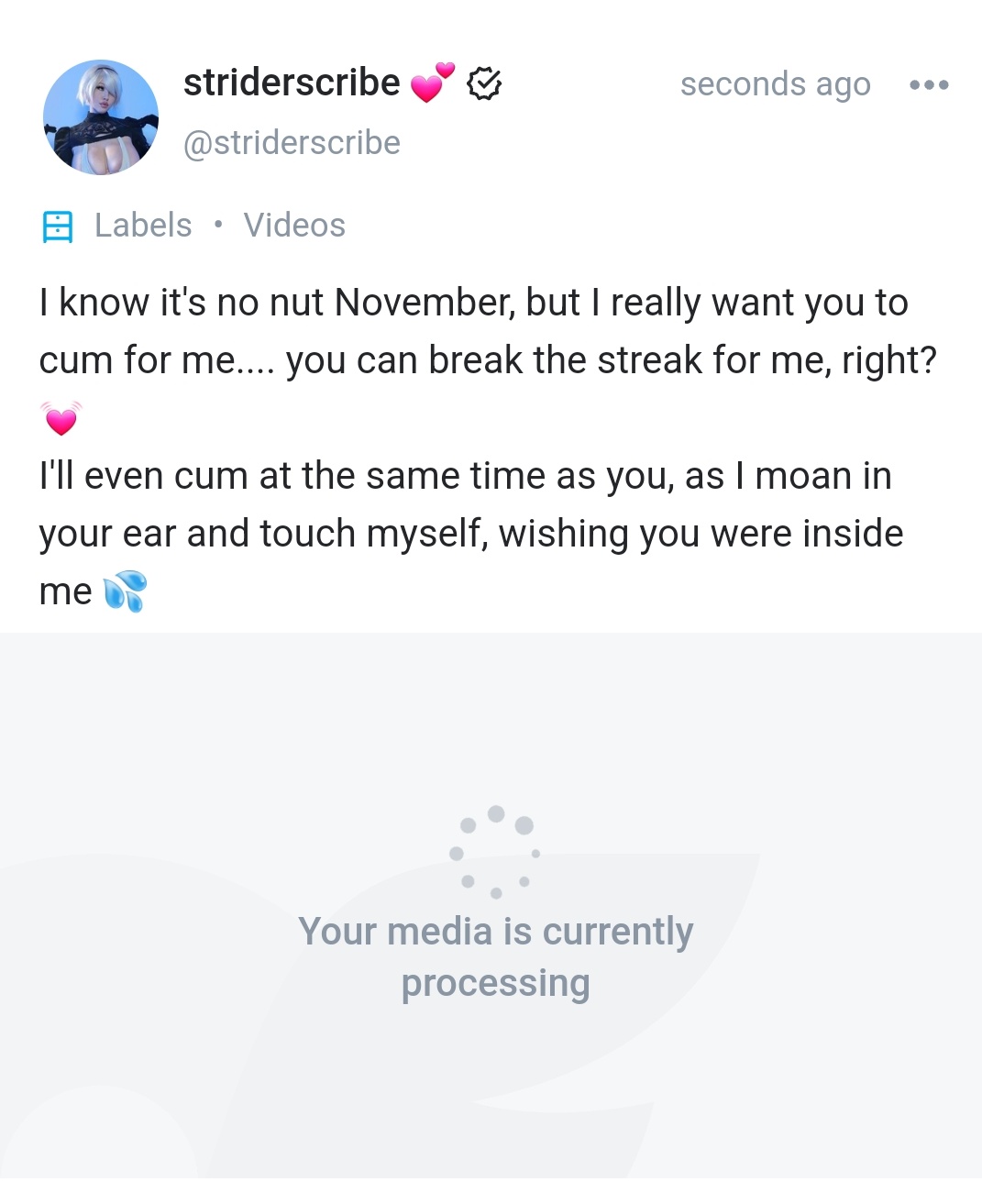 striderscribe 💕 on X: jk i can cum multiple times, video up on OF 👩‍💻  t.coqa94tumyxq  X