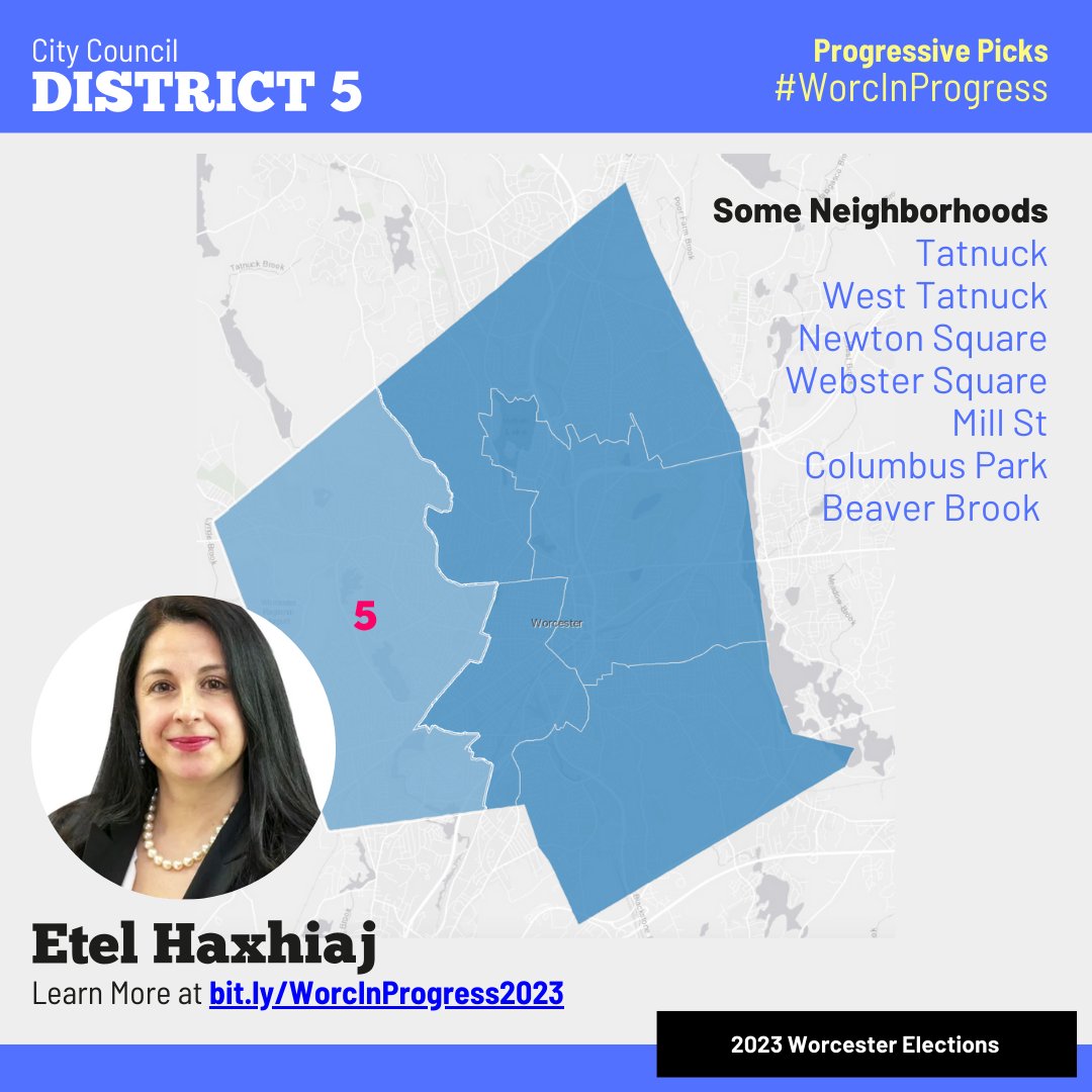 WorcInProgress's tweet photo. Make your voice heard for stronger neighborhoods in Worcester. There are critical District seats we need to secure! 
@Etel_Haxhiaj in District 5
Rob Bilotta in District 2
@Jenny4D1 in District 1
#worcpoli https://t.co/e0Q7paFs4F