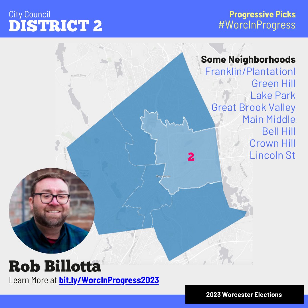 WorcInProgress's tweet photo. Make your voice heard for stronger neighborhoods in Worcester. There are critical District seats we need to secure! 
@Etel_Haxhiaj in District 5
Rob Bilotta in District 2
@Jenny4D1 in District 1
#worcpoli https://t.co/e0Q7paFs4F