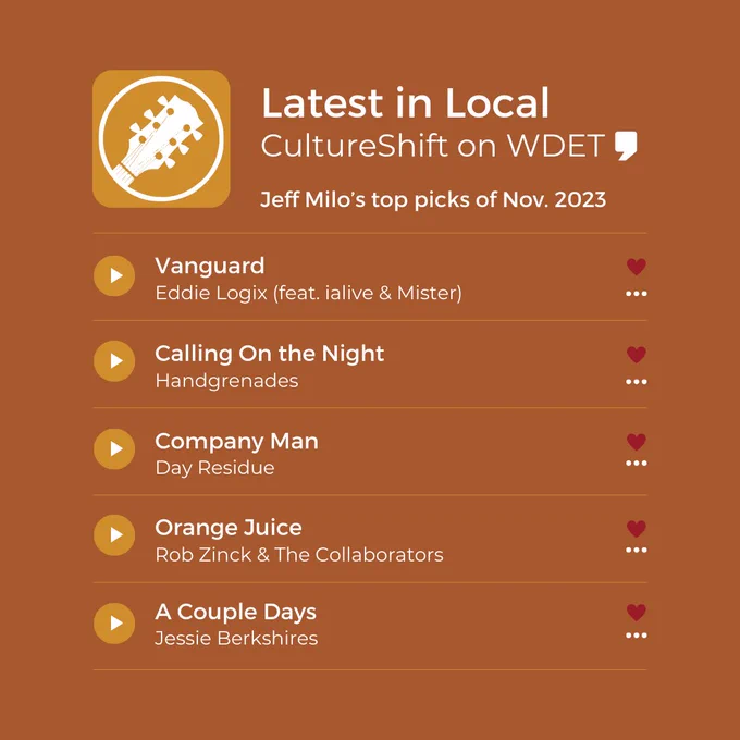 Jeff Milo’s Latest in Local playlist, featuring Eddie Logix, Handgrenades, Day Residue, Rob Zinck & The Collaborators, and Jessie Berkshires