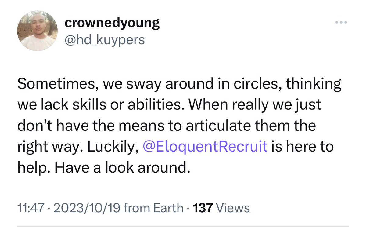 dramadelinquent's tweet photo. As the year starts to slow down, ensure your CV and other career branding documents are ready for the new year. 

We close on the 14 December so don’t leave it too late!

CV R100 - R200
LinkedIn R550
Advanced LinkedIn R700
Exec resume R550
Cover letter R100
Interview prep R350

We also offer CV and Linkedin packages:
R600 CV and standard LinkedIn
R750 CV and advanced LinkedIn

Email natasha@eloquentrecruitment.co.za