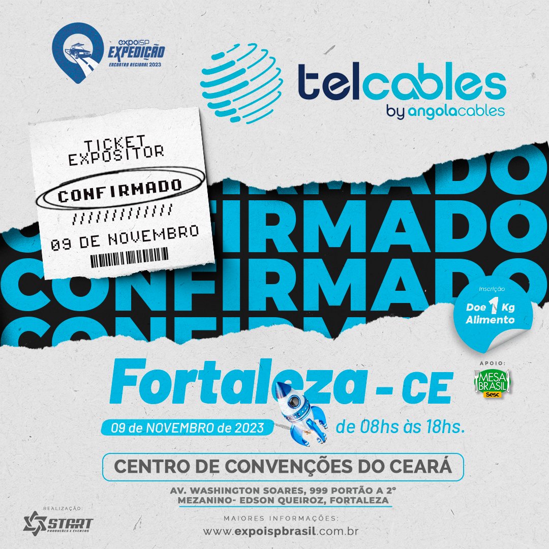 telcablesbrasil's tweet photo. Estaremos te esperando, na quinta-feira, 09 de novembro, EXPOISP BRASIL em Fortaleza e te apresentar toda nossa tecnologia, conectividade, transformação digital e as soluções para o seu negócio.

📆09 de novembro de 2023
🕒 8h às 18h
📌 Centro de Evento de Fortaleza https://t.co/YCMbJkl0tM