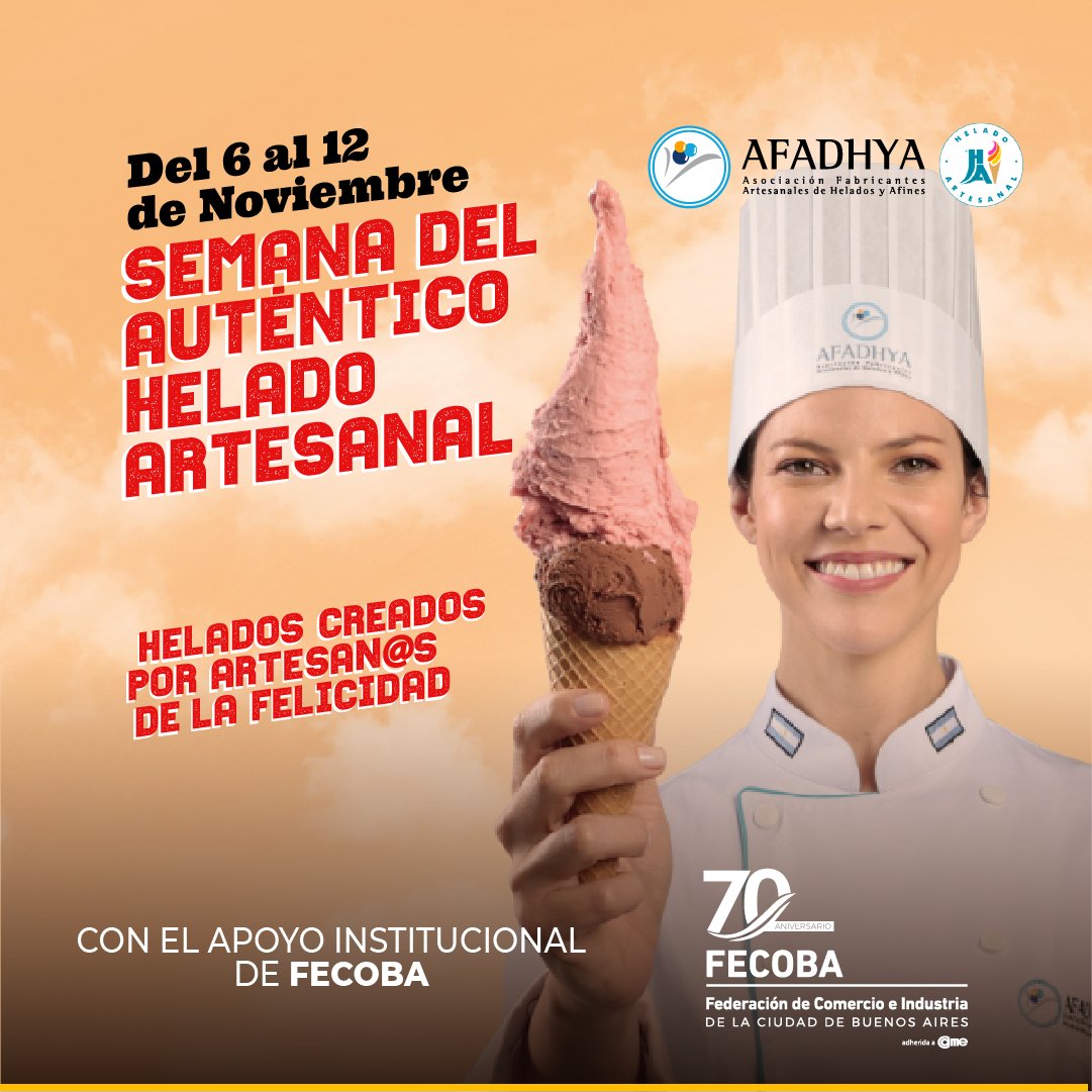 FECOBAORG's tweet photo. ¡Arranca La Semana del Auténtico Helado Artesanal y #FECOBA te invita a ser parte de esta gran celebración!
Entrá a https://t.co/crWWJ1z6zN y vení a disfrutar del mejor Helado Argentino hecho por los #ArtesanosDeLaFelicidad 🍦
Organiza #AFADHYA
Con apoyo de #FECOBA https://t.co/K9KyoFVfpZ