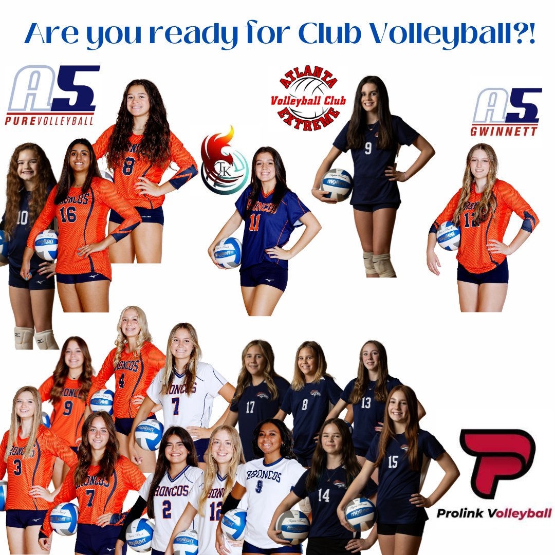 EastForsythVB's tweet photo. We have lots of Lady Broncos who will be continuing on to play Club Volleyball for the 2023-2024 Season! We can't wait to watch these ladies compete during the club season!🔥🏐🔥
@a5volleyball @a5gwinnett @ATLeXtremeVB @ProlinkVBC https://t.co/jZ6gEGeXEI