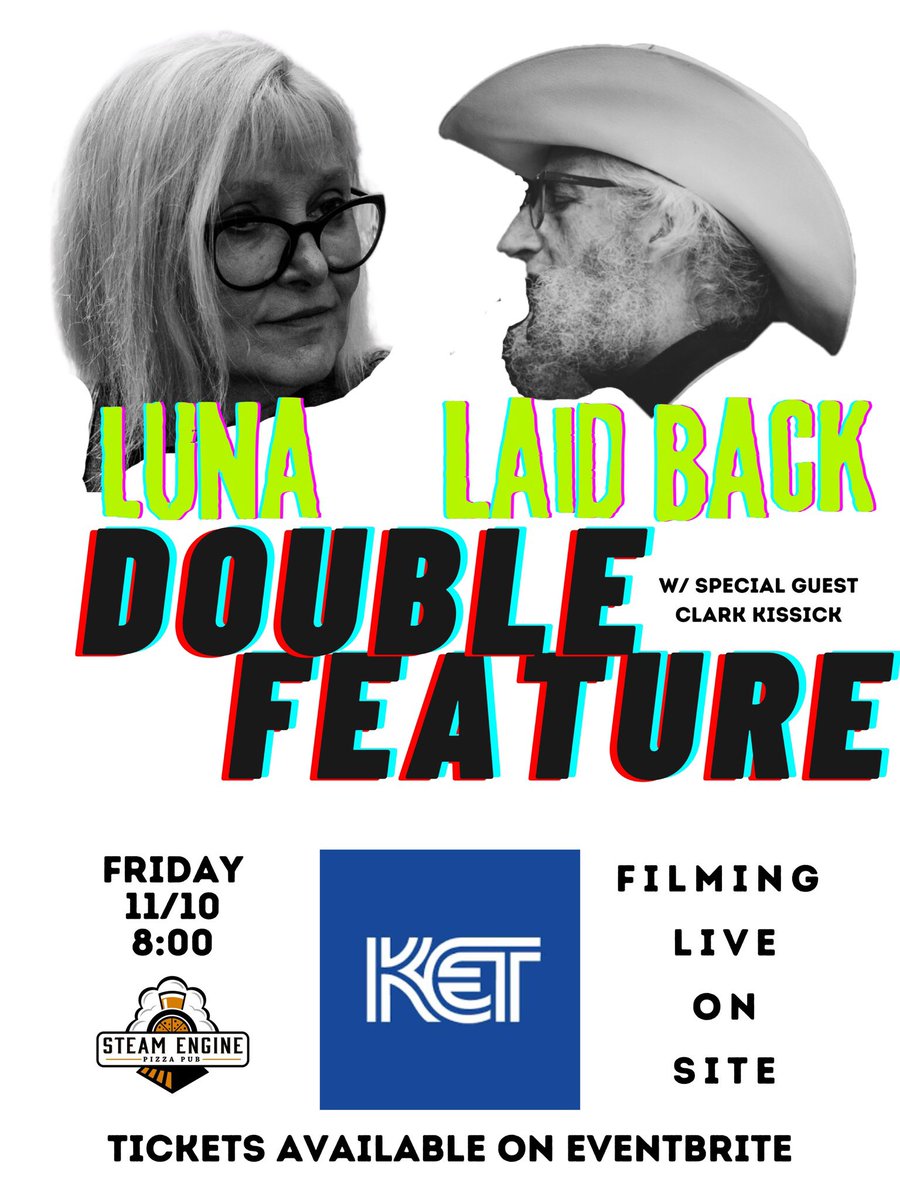 SteamEnginePub's tweet photo. A KET film crew will be at the @LunaMTJETS / @TheRealLBCP / show this Friday in the Session Room getting footage for an upcoming feature. If you want to be a part of it get your tickets at: https://t.co/DJJhhzohT6 https://t.co/ZhrDdAT4zX