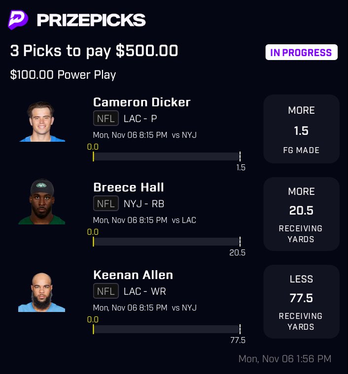 MilkyLockz's tweet photo. HERE WE GO ‼️‼️ 11/6 Slate

Don’t sleep on this. Big 💰 night coming 

#prizepicklocks #CFB #GambingTwitter https://t.co/qEOGoIXm4i