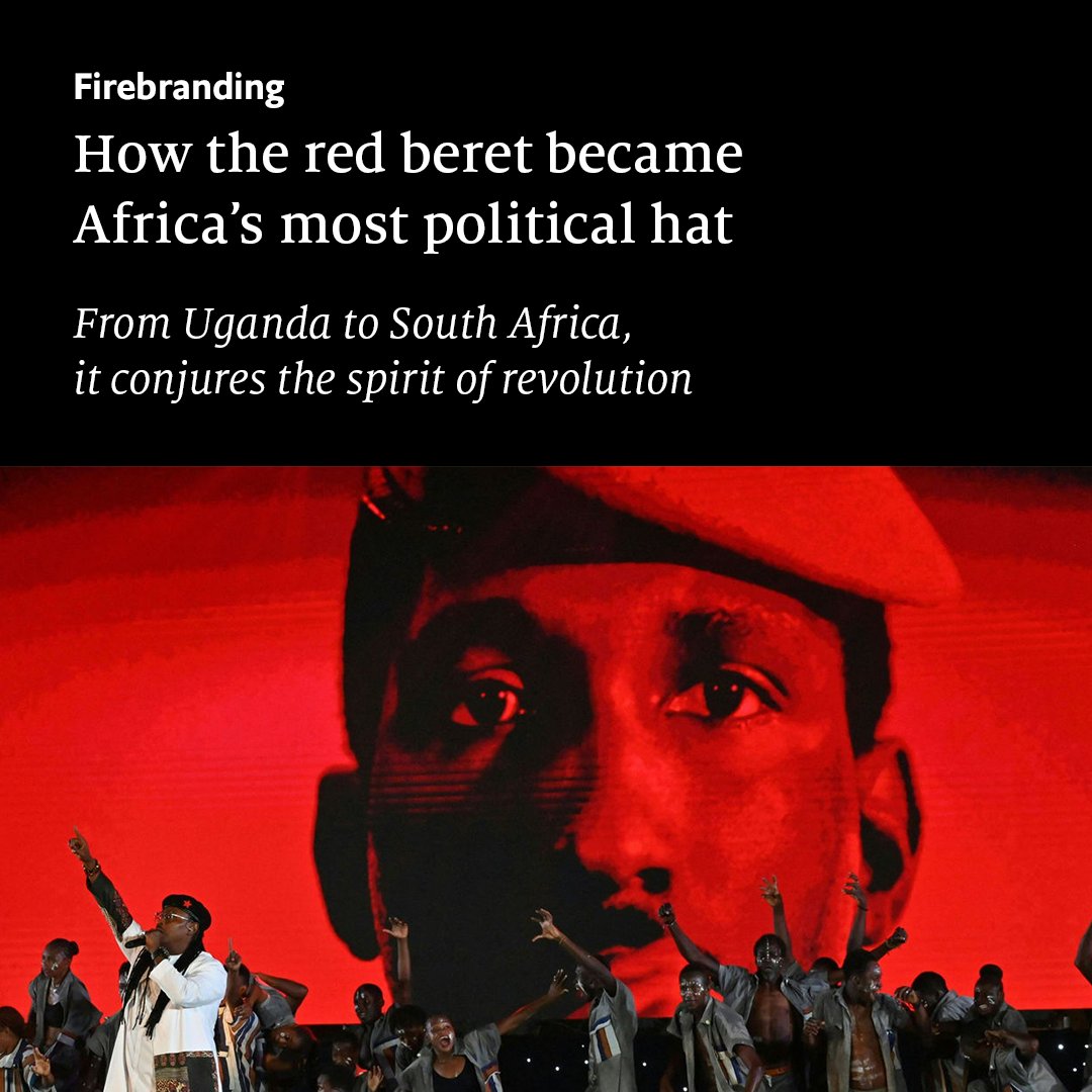 TheEconomist's tweet photo. Julius Malema, a South African firebrand, says the red beret is “a revolutionary symbol of defiance and resistance”. Activists from Ghana to Zimbabwe pull on berets of various hues: https://t.co/kSwT1dzSGt https://t.co/2jzEKNnY4i