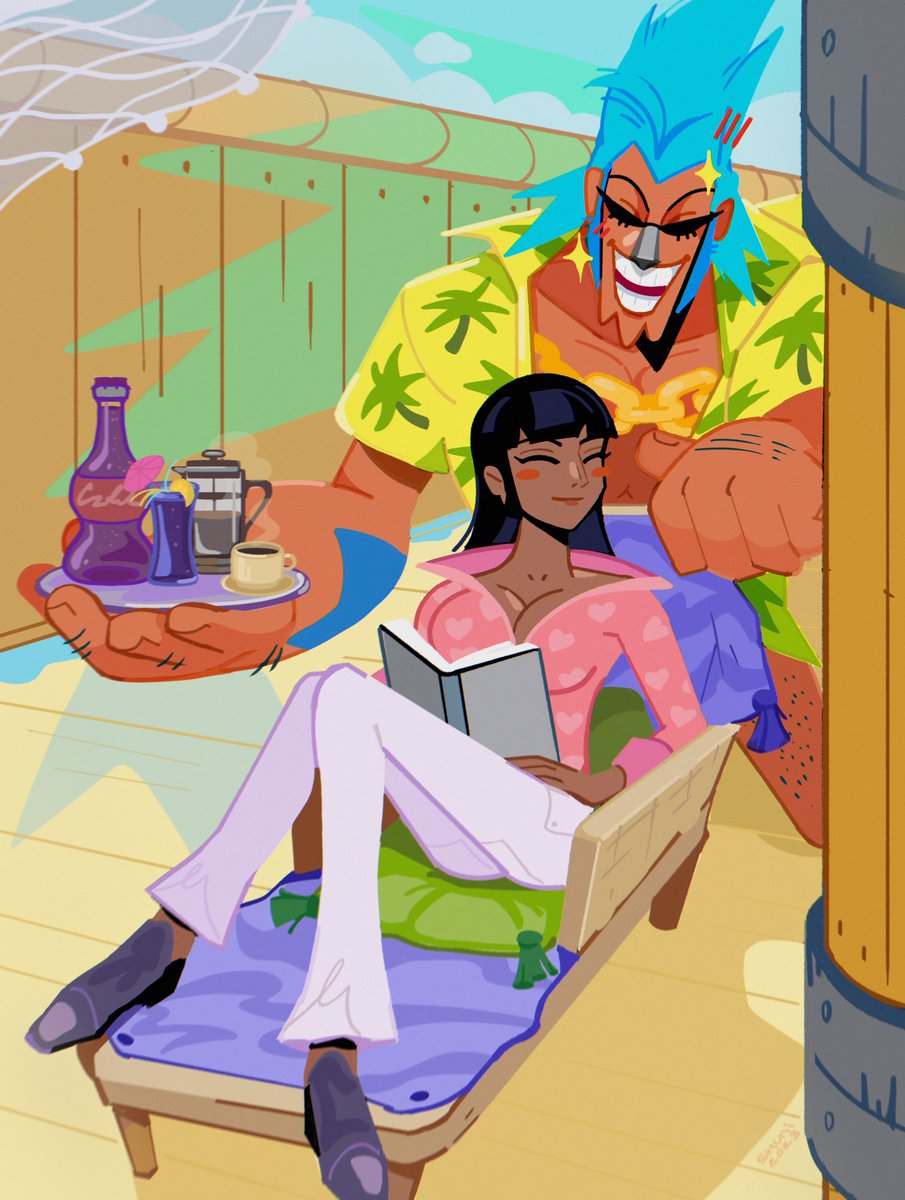 shuni_joy's tweet photo. Frobin summer day 🌞
#frobin #franky #ONEPIECE #nicorobin https://t.co/9MO5TMYKAS