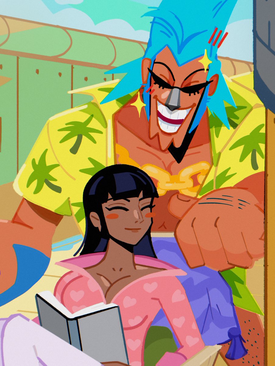 shuni_joy's tweet photo. Frobin summer day 🌞
#frobin #franky #ONEPIECE #nicorobin https://t.co/9MO5TMYKAS