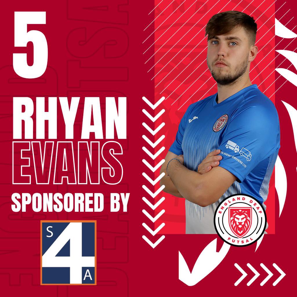 engdeaffutsal's tweet photo. Our Number 5 - Rhyan Evans - is proudly sponsored by s4a club!

@S4ASports 

#englanddeaffutsal #futsal #deaf #brazil #worlddeaffutsalchampionship #sponsorship #s4aclub #childcareactivity #sportsandplay #localbusiness #letsgo #graditude https://t.co/O1yXtbtwlo