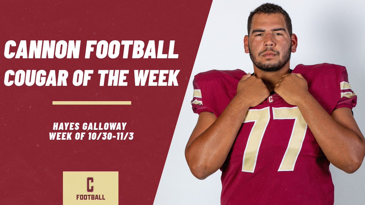 Our Week 11 Cougar of the week was Hayes Galloway <a href="/HayesGalloway/">@Hayes_Galloway</a> 
#GoCougars