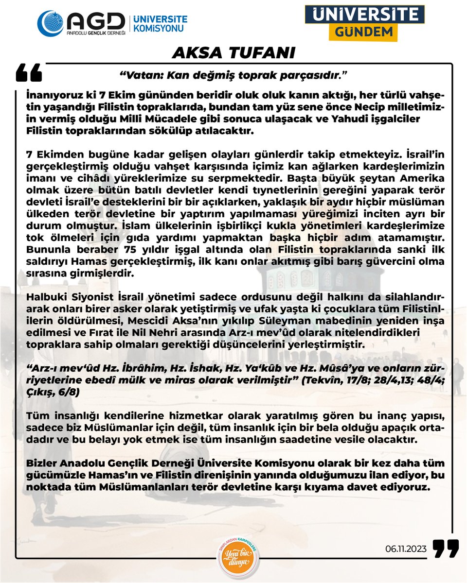 📌Üniversite Gündem | Aksa Tufanı