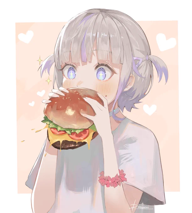 Banchou enjoying a fat burger #はじめ武勇伝