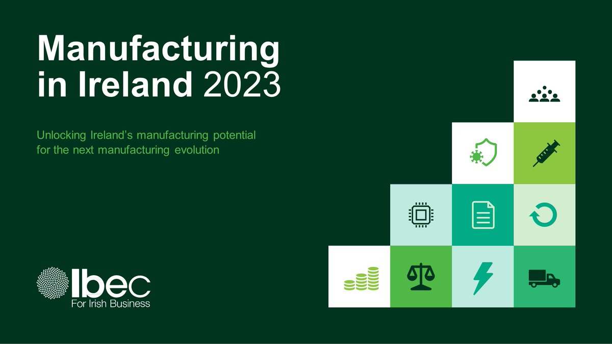 Our Manufacturing in Ireland 2023 report has the latest survey findings and highlights of policies to support manufacturing in the future.

Find out more: ibec.ie/connect-and-le…

#irishmanufacturing #manufacturingireland #makeinireland #irishindustry #manufacturingireland