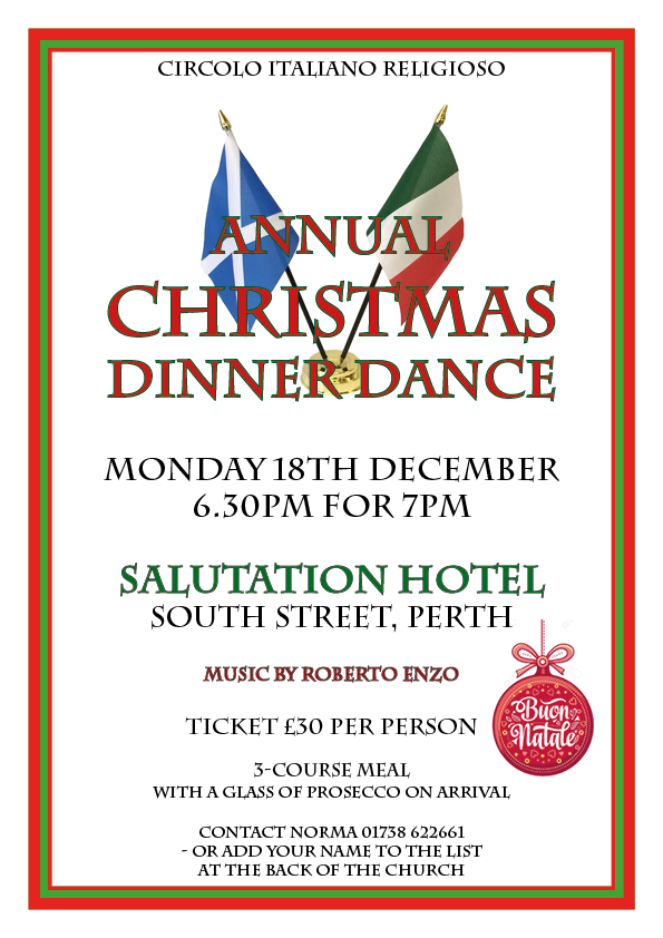 ItalyAssocPerth's tweet photo. Perth Italian Association - Christmas Dinner Dance - Monday 18th December @DunkeldDiocese @ItalyinEDI @st_johnsacademy @StMaryMagsPerth @iicedimburgo - featuring Roberto Enzo (accordion) #dundeeitalianassociation https://t.co/zw4VZC4A7D