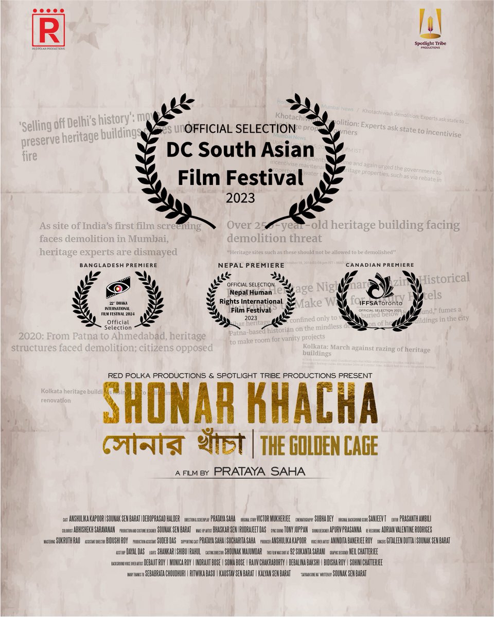 RedPolka_P's tweet photo. 🎥 Exciting News! Shonar Khacha - The Golden Cage Film has been officially selected to be a part of the prestigious DC South Asian Film Festival! 🌟

Thank you to the @DCSAFF team for this incredible opportunity. 🙏🎬

#ShonarKhacha #DCSAFF #SouthAsianCinema #FilmFestival https://t.co/SzRffCbcbu