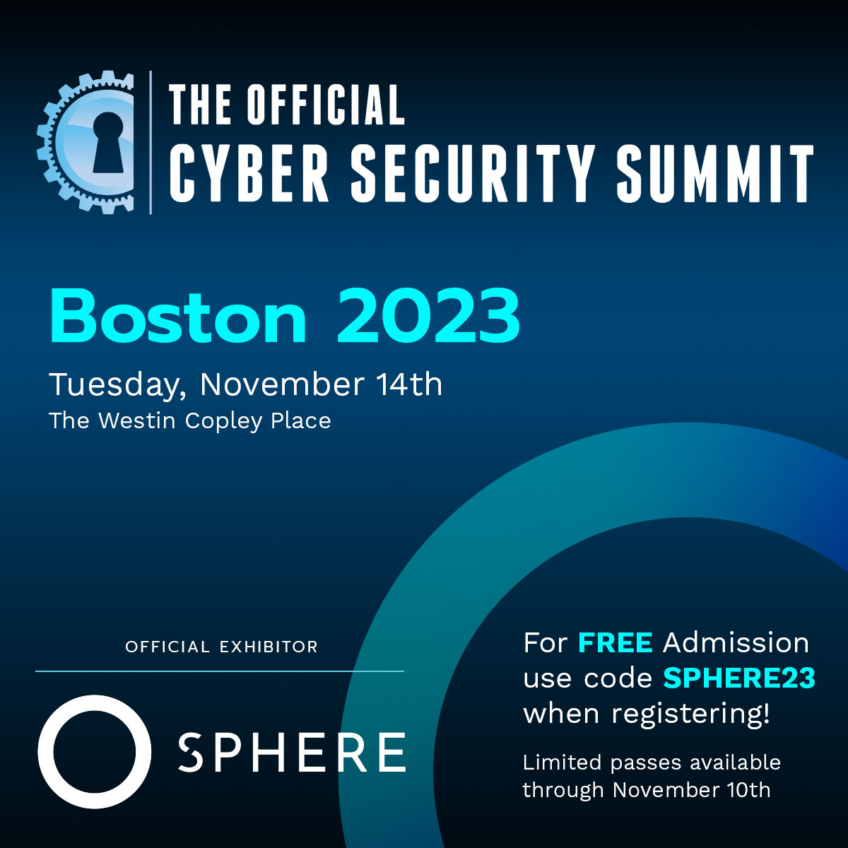 SPHERETechSol's tweet photo. Will you be in the Boston area next week? 🦢
We'll be at the @CyberSummitUSA in Boston next Tuesday, November 14. Get free admission with code SPHERE23 by Friday, November 10!
More info: https://t.co/hFw4otaqJE
#cssboston #cybersecurity #iam #identityhygiene https://t.co/NgALicoMrv