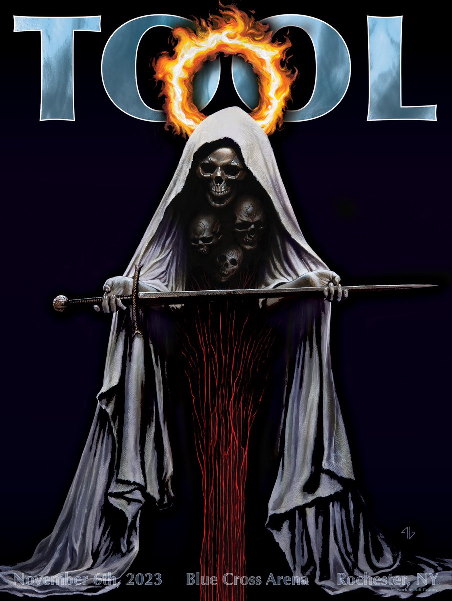 Tool's tweet photo. Tonight, we’re in Rochester, NY at the @BlueCrossArena with @beans_steel! Don’t forget to grab tonight’s limited merch poster, with art from @Adi_Granov. https://t.co/yr9ytsff71