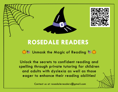 RosedaleReaders's tweet photo. 👏There is still 1 more week left to register for our Halloween promotion for new customers. 👏 Limited spots.

Contact us to learn more: rosedalereaders@gmail.com or visit our website at https://t.co/738E6p7LeV

#dyslexia #dyslexiaawareness #EducationForAll #EducationMatters https://t.co/LlJq4Zrjph