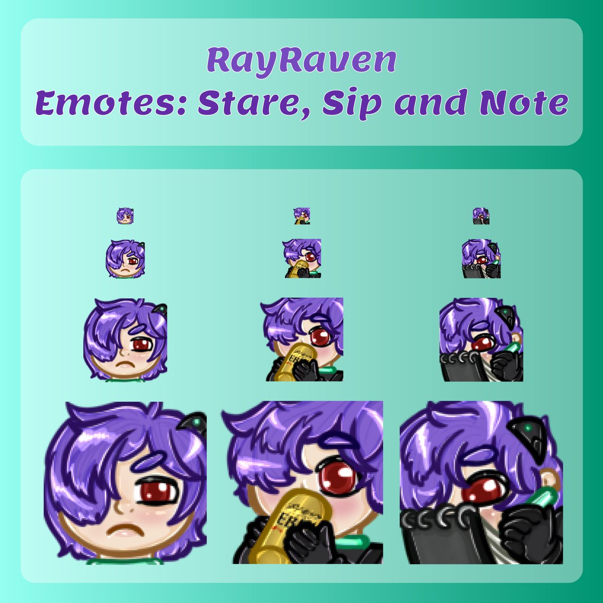 InternetFeitje's tweet photo. Finished the Emotes for @IRayRavenI, Thank you for commissioning me through Ko-Fi! https://t.co/E8NSor63J8