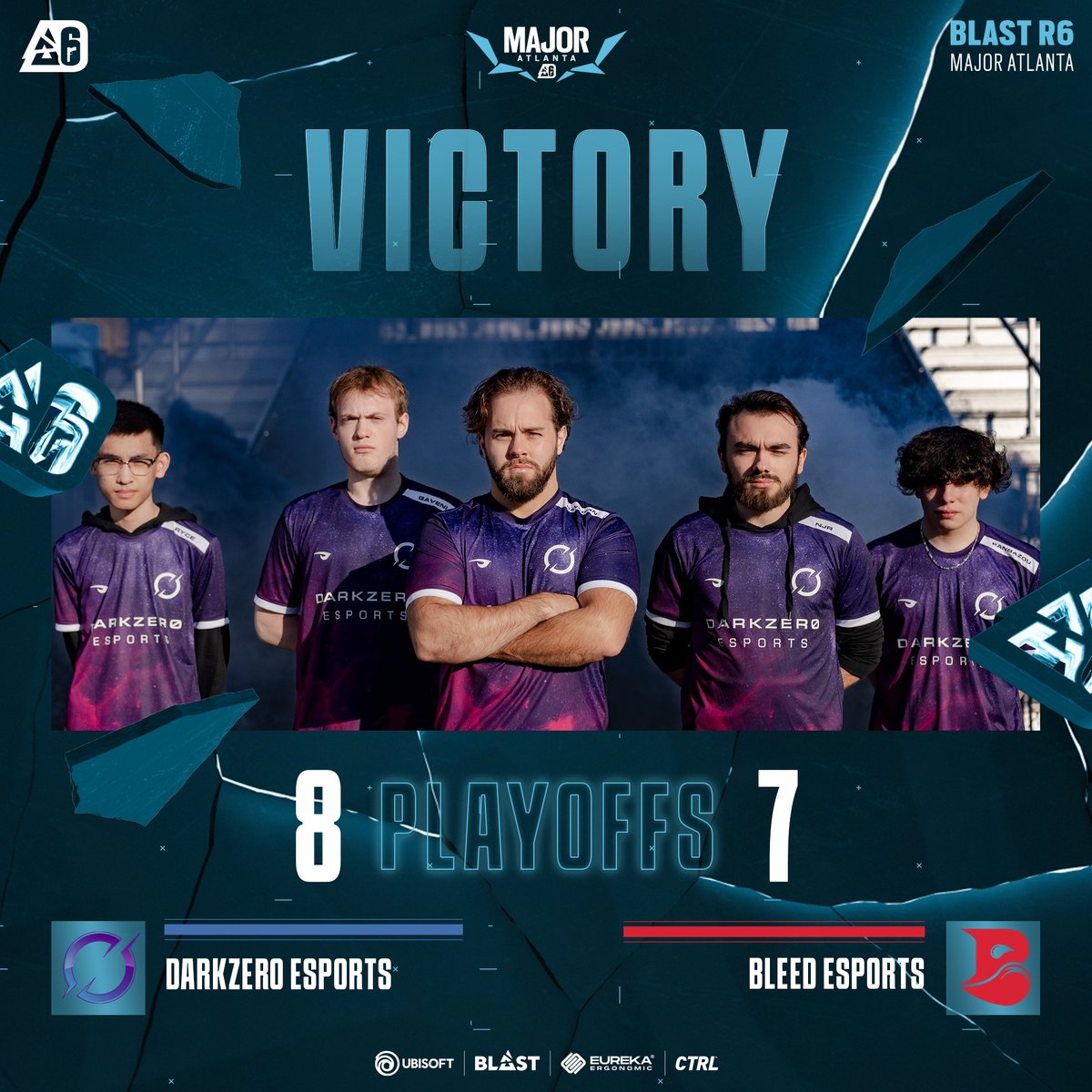 R6esports's tweet photo. Never let @DarkZeroGG get to overtime...

They take it 8-7 over @ggBleed!

#BLASTR6Major https://t.co/HtLNIg3a9l