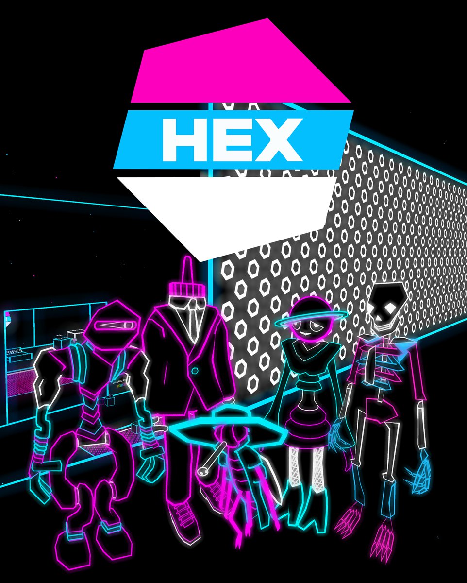 I created neon versions of a few of my VRChat Avatars. You can find them at this new world called HEX. Go give the place a visit.

vrchat.com/home/launch?wo…