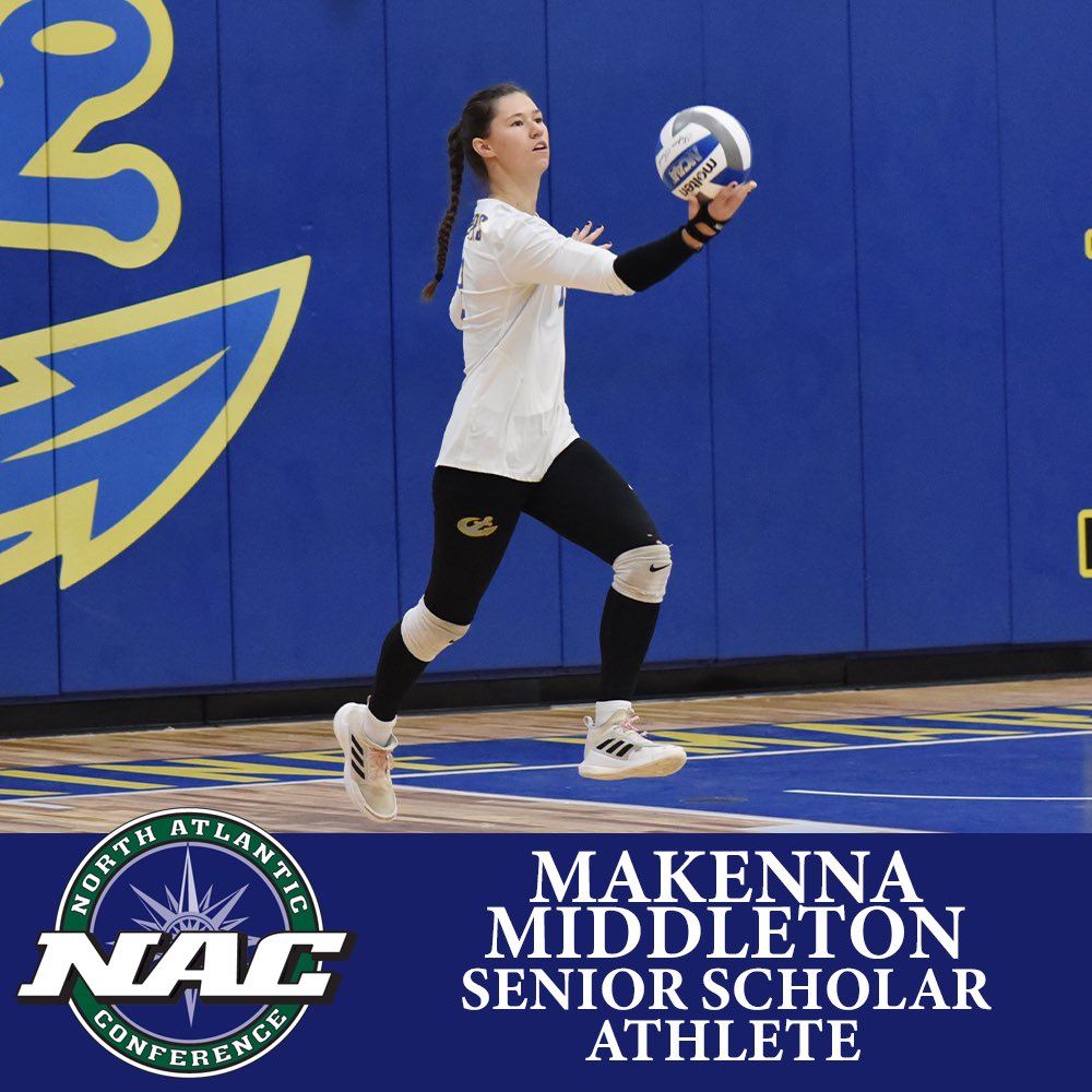 MarinersSports's tweet photo. VB| Makenna Middleton was awarded the @nacathletics Senior Scholar Athlete award📚👏🏼!!!
#MaineMaritime #RespectTheAnchor #NACvb https://t.co/d2vydTfJpd
