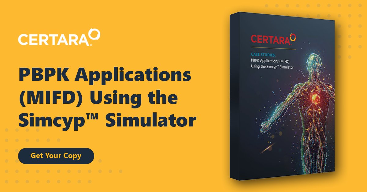 Certara's tweet photo. Check out our new eBook, "PBPK Applications (MIFD) with the Simcyp™️ Simulator." Elevate your biopharmaceutical modeling skills with FDA and EMA-approved PBPK strategies.

🔗 Download now: https://t.co/6fujHJKvAu   

#Biopharmaceutics #DrugDevelopment #MIDD #MIFD #PBPK https://t.co/GYM5uDLGfv