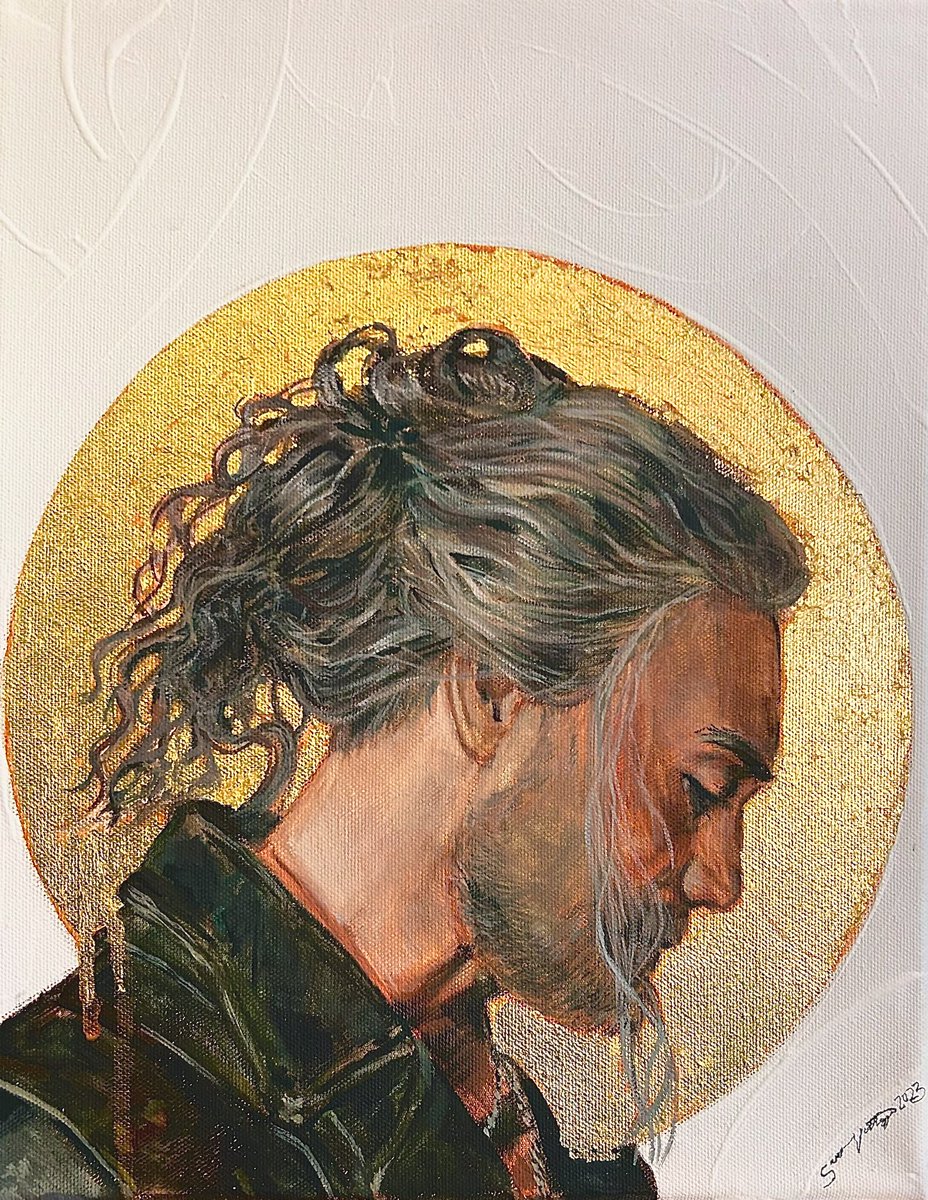 scoutstiel's tweet photo. he’s doooone! 💛
blackbeeeeard #OFMD #OFMDfanart
11x14, traditional gouache + gold leaf, tinted with gansai tambi and finished with some white gesso to give the canvas some texture!

this was just a warmup…should be a full month of paintings! https://t.co/Cde7fYXtxp
